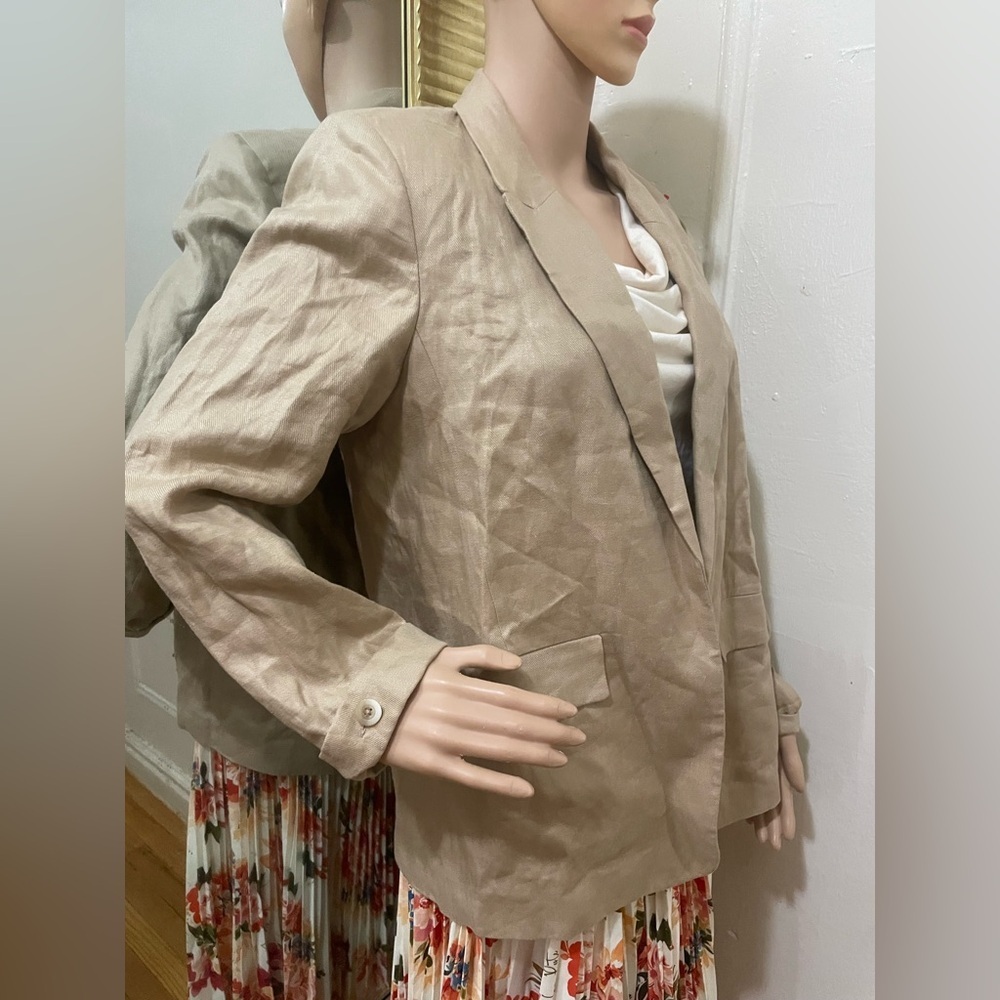 Caroll Paris Classic Women's Linen Blazer - Beige